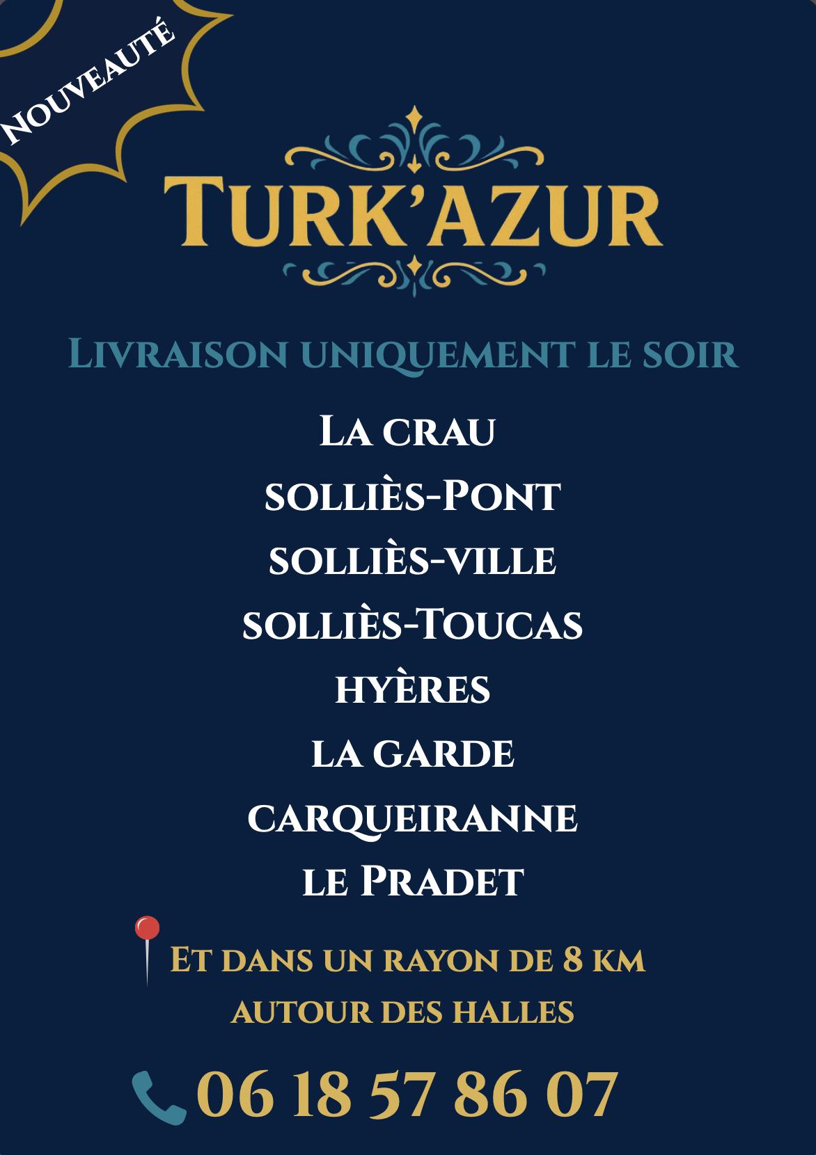 kebab hy&egrave;res livraison - Zone de chalandise